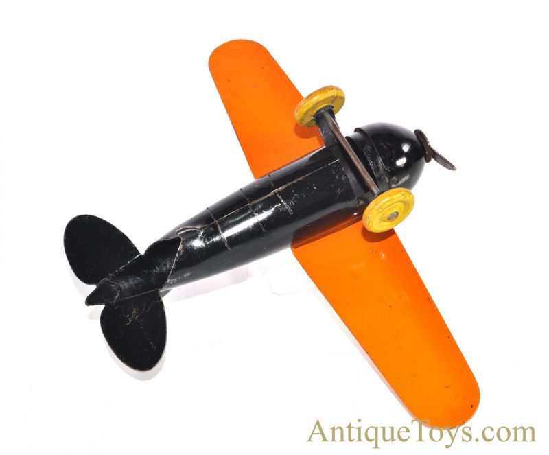 Wyandotte Toys All Metal Products Company Pressed Steel Airplane Orange/Black  <FONT COLOR="ff000 ">*SOLD*</font> - Image 7