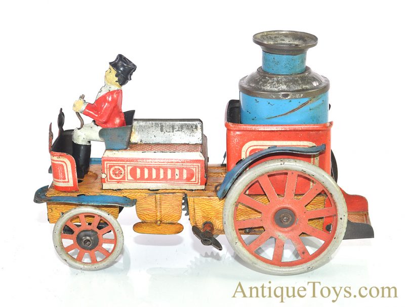 Reil & Co. Rare Tin Lithographed Windup Mechanical Fire Pumper Truck #217 for Sale <FONT COLOR="ff000 ">*SOLD*</font> - Image 3