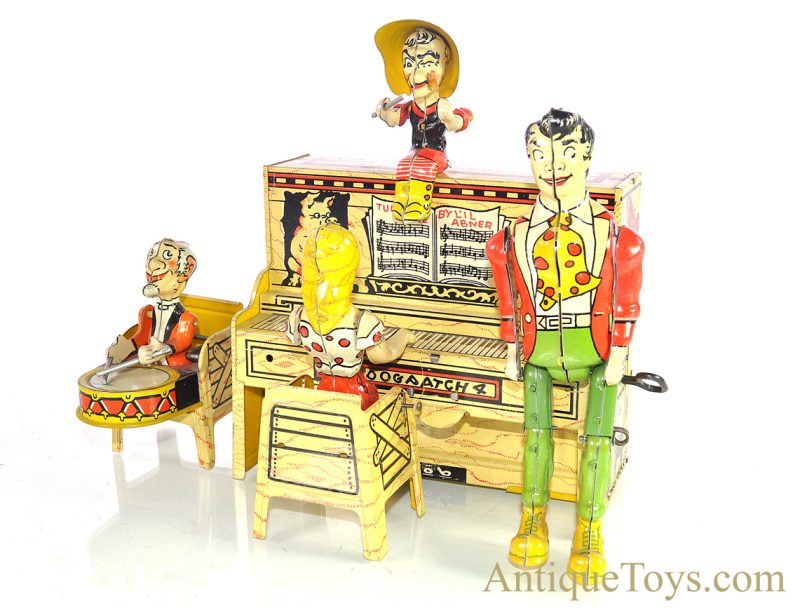 Unique Art ca. 1940’s “Li’l Abner and his Dogpatch Band” Tin Lithographed Windup Toy for Sale - Image 2