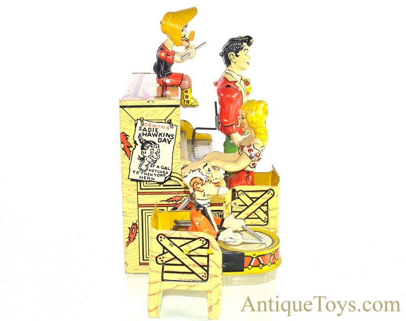 Unique Art ca. 1940’s “Li’l Abner and his Dogpatch Band” Tin Lithographed Windup Toy for Sale - Image 5