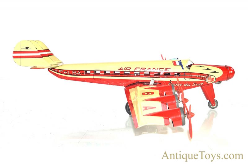 Joustra Air France Six Engine “Croix Du Sud” F-ALBA Tin Lithographed Windup Toy with Battery Light <FONT COLOR="ff000 ">*SOLD*</font> - Image 3