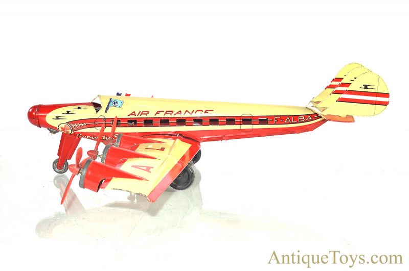Joustra Air France Six Engine “Croix Du Sud” F-ALBA Tin Lithographed Windup Toy with Battery Light <FONT COLOR="ff000 ">*SOLD*</font> - Image 4