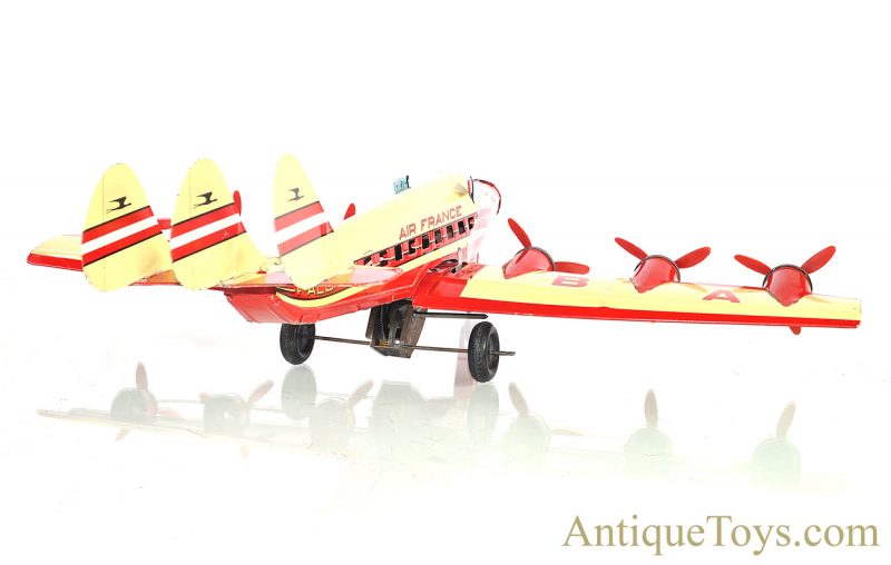 Joustra Air France Six Engine “Croix Du Sud” F-ALBA Tin Lithographed Windup Toy with Battery Light <FONT COLOR="ff000 ">*SOLD*</font> - Image 5