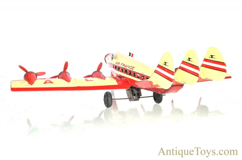 Joustra Air France Six Engine “Croix Du Sud” F-ALBA Tin Lithographed Windup Toy with Battery Light <FONT COLOR="ff000 ">*SOLD*</font> - Image 6