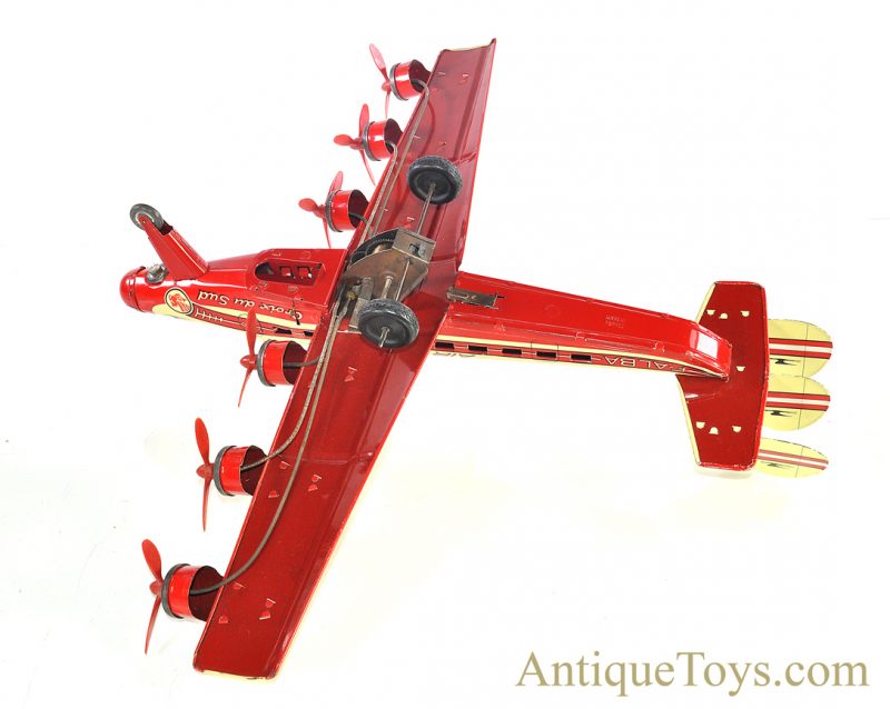 Joustra Air France Six Engine “Croix Du Sud” F-ALBA Tin Lithographed Windup Toy with Battery Light <FONT COLOR="ff000 ">*SOLD*</font> - Image 7