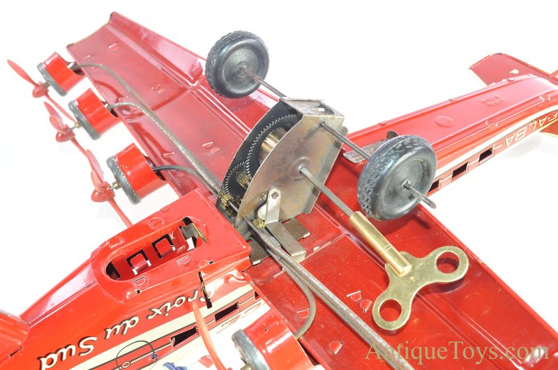 Joustra Air France Six Engine “Croix Du Sud” F-ALBA Tin Lithographed Windup Toy with Battery Light <FONT COLOR="ff000 ">*SOLD*</font> - Image 9