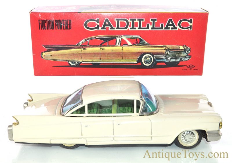 Suzuki & Edwards (S&E, SE) Tin Lithographed Friction Powered Cadillac Japanese Car in Box <FONT COLOR="ff000 ">*SOLD*</font>
