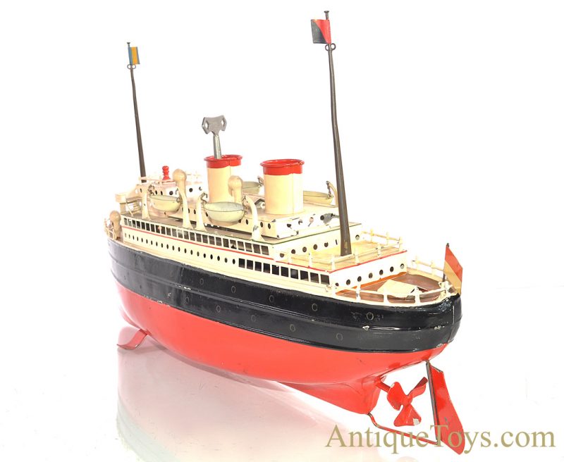 Fleischmann #995 Tin Hand Painted German Tin Windup Ocean Liner 19" Ship <FONT COLOR="ff000 ">*SOLD*</font> - Image 4