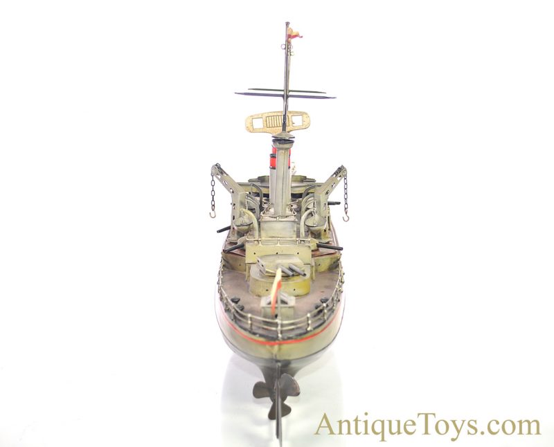 Fleischmann-Carette Hand Painted Tin Windup Battleship German Boat <FONT COLOR="ff000 ">*SOLD*</font> - Image 7