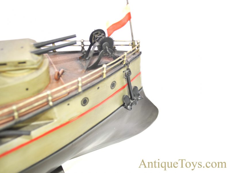 Fleischmann-Carette Hand Painted Tin Windup Battleship German Boat <FONT COLOR="ff000 ">*SOLD*</font> - Image 6