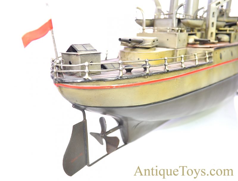 Fleischmann-Carette Hand Painted Tin Windup Battleship German Boat <FONT COLOR="ff000 ">*SOLD*</font> - Image 11