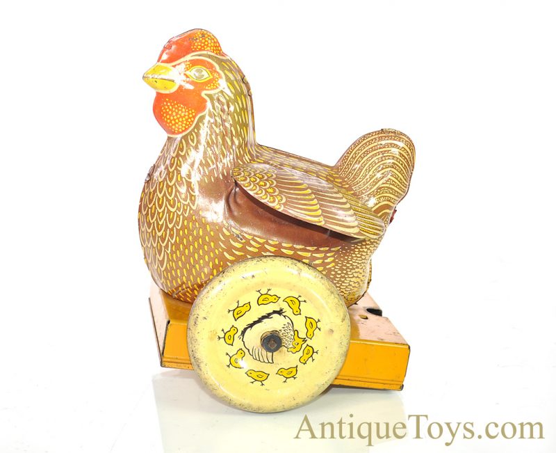 Clucking Tin Lithographed Push/Pull Chicken British Toy <FONT COLOR="ff000 ">*SOLD*</font> - Image 2