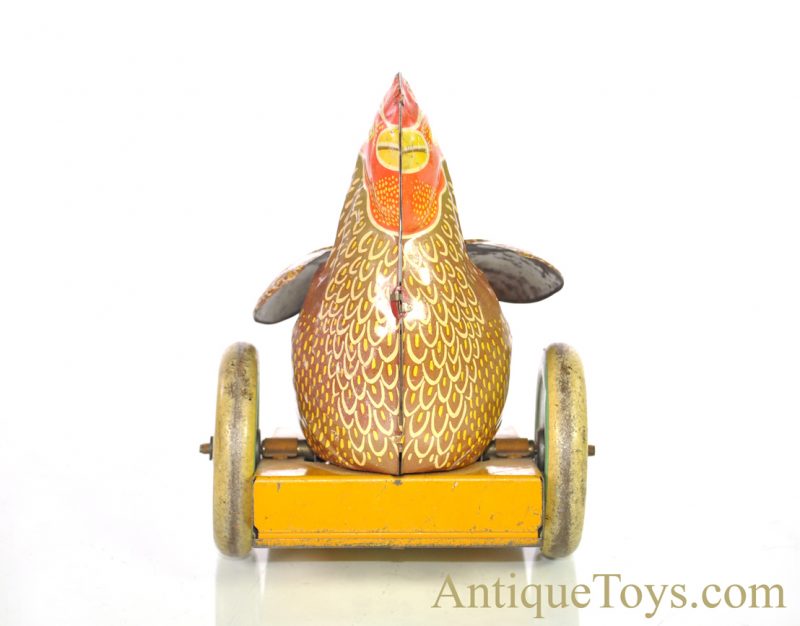 Clucking Tin Lithographed Push/Pull Chicken British Toy <FONT COLOR="ff000 ">*SOLD*</font> - Image 3