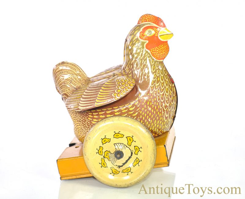 Clucking Tin Lithographed Push/Pull Chicken British Toy <FONT COLOR="ff000 ">*SOLD*</font> - Image 5