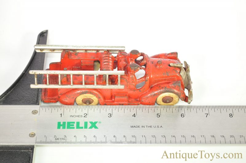 Hubley ca. 1930’s Red Cast Iron Fire Engine Ladder Truck <FONT COLOR="ff000 ">*SOLD*</font> - Image 9