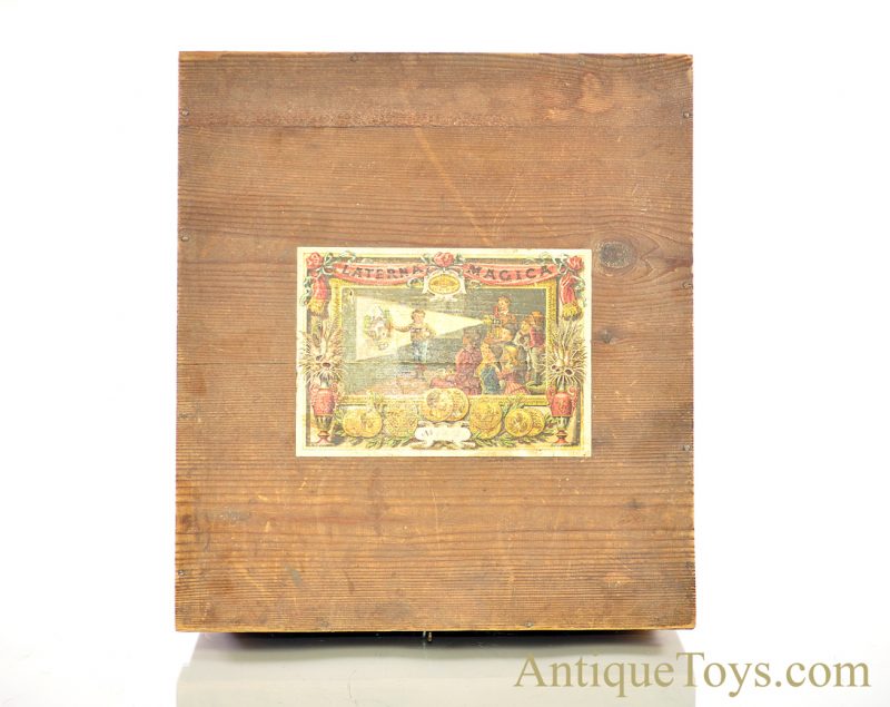 Ernst Plank “Lanterna Magica” #1518 Gloria Nr. German Tin Oil Lamp Magic Lantern Projector with 12 Slides & Wooden Box, Plus Extra Box of 11”x 3.5” Glass Slides <FONT COLOR="ff000 ">*SOLD*</font> - Image 15