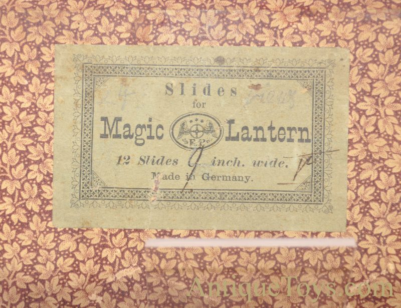 Ernst Plank “Lanterna Magica” #1518 Gloria Nr. German Tin Oil Lamp Magic Lantern Projector with 12 Slides & Wooden Box, Plus Extra Box of 11”x 3.5” Glass Slides <FONT COLOR="ff000 ">*SOLD*</font> - Image 19