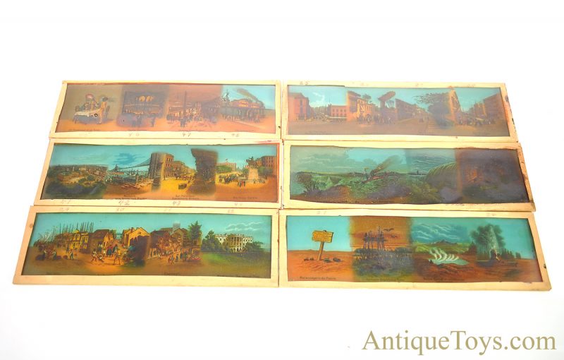 Ernst Plank “Lanterna Magica” #1518 Gloria Nr. German Tin Oil Lamp Magic Lantern Projector with 12 Slides & Wooden Box, Plus Extra Box of 11”x 3.5” Glass Slides <FONT COLOR="ff000 ">*SOLD*</font> - Image 13