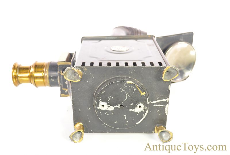 Ernst Plank “Lanterna Magica” #1518 Gloria Nr. German Tin Oil Lamp Magic Lantern Projector with 12 Slides & Wooden Box, Plus Extra Box of 11”x 3.5” Glass Slides <FONT COLOR="ff000 ">*SOLD*</font> - Image 11