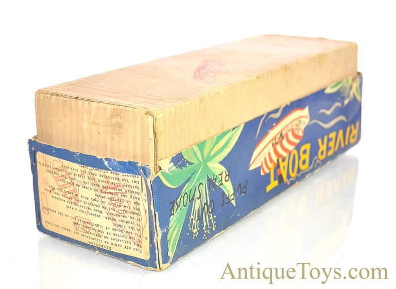 Marusan SAN Battery Operated Japanese Tin Lithographed “River Boat” Queen Mary Ship with Box <FONT COLOR="ff000 ">*SOLD*</font> - Image 13