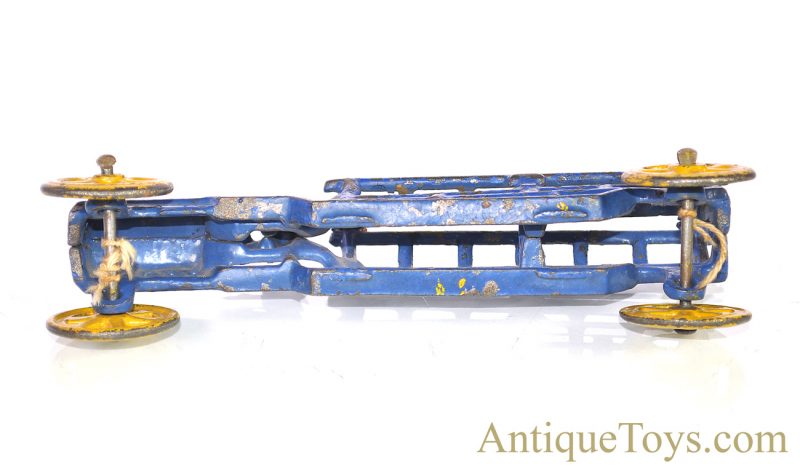 Dent Unusual Blue, Yellow & Gold Cast Iron Fire Ladder Truck for Sale <FONT COLOR="ff000 ">*SOLD*</font> - Image 3