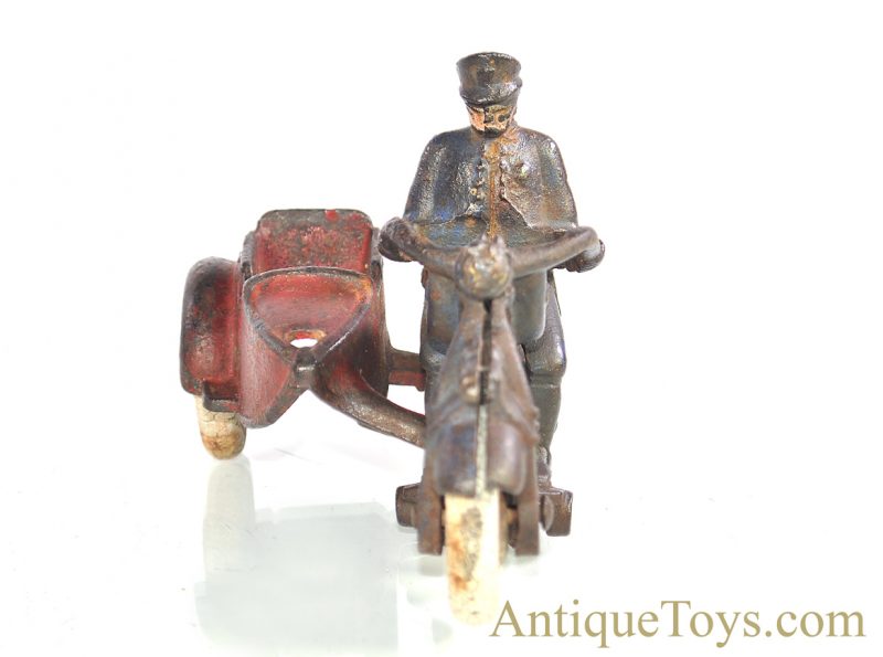 Champion Hardware Co. ca. 1930’s Cast Iron Motorcycle Cop with Sidecar <FONT COLOR="ff000 ">*SOLD*</font> - Image 3