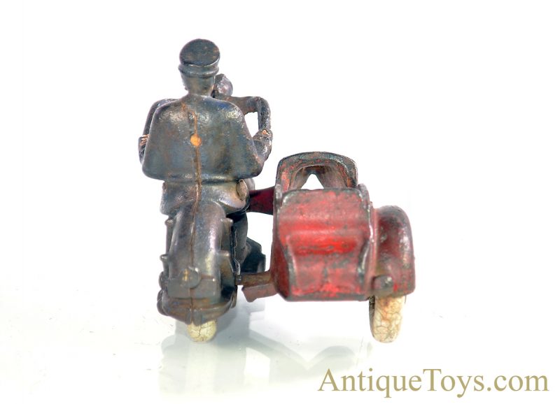 Champion Hardware Co. ca. 1930’s Cast Iron Motorcycle Cop with Sidecar <FONT COLOR="ff000 ">*SOLD*</font> - Image 4