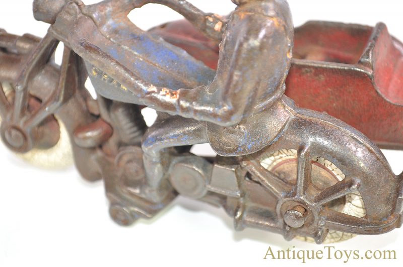 Champion Hardware Co. ca. 1930’s Cast Iron Motorcycle Cop with Sidecar <FONT COLOR="ff000 ">*SOLD*</font> - Image 5