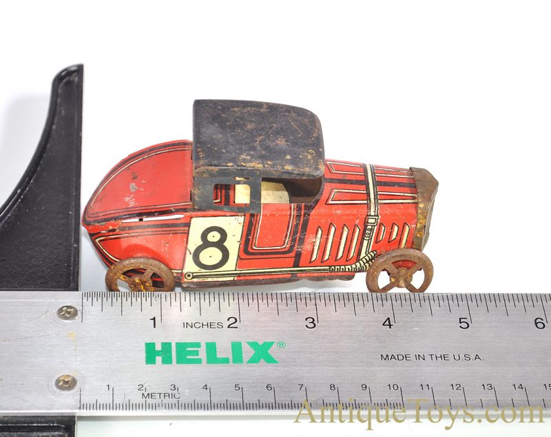 Rico Tin Penny Toy Tin Lithographed #8 Race Car <FONT COLOR="ff000 ">*SOLD*</font> - Image 8