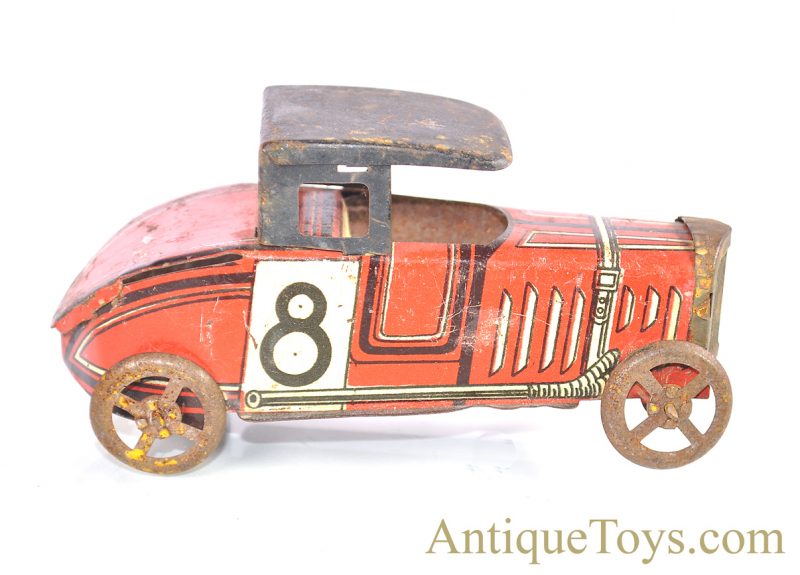 Rico Tin Penny Toy Tin Lithographed #8 Race Car <FONT COLOR="ff000 ">*SOLD*</font>