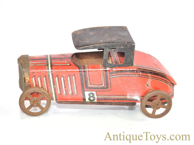 Rico Tin Penny Toy Tin Lithographed #8 Race Car <FONT COLOR="ff000 ">*SOLD*</font> - Image 2
