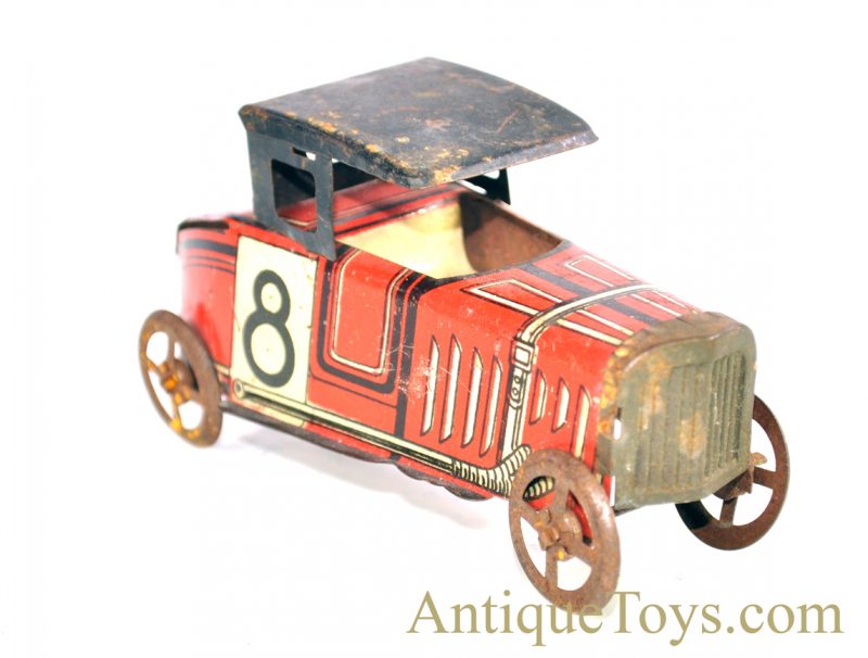 Rico Tin Penny Toy Tin Lithographed #8 Race Car <FONT COLOR="ff000 ">*SOLD*</font> - Image 6