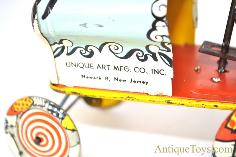 Unique Art Mfg. Co. Artie the Clown/Unique Artie Tin Lithographed Windup Wacky Jeep <FONT COLOR="ff000 ">*SOLD*</font> - Image 6