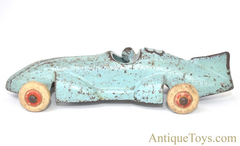 Arcade Sky Blue Cast Iron Race Car #8 <FONT COLOR="ff000 ">*SOLD*</font> - Image 3