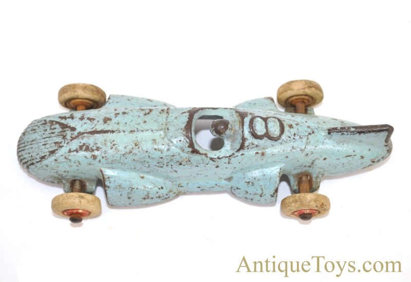 Arcade Sky Blue Cast Iron Race Car #8 <FONT COLOR="ff000 ">*SOLD*</font> - Image 6