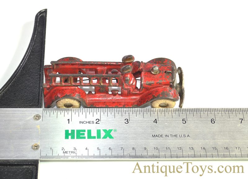 Kilgore Manufacturing Co. Red Cast Iron Fire Engine Ladder Truck 5" <FONT COLOR="ff000 ">*SOLD*</font> - Image 6
