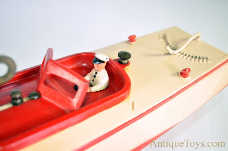 Jouets de Paris JEP "Ruban Bleu No. 1" 915-1 Tin Hand Painted Mechanical French Windup Speed Boat with Box <FONT COLOR="ff000 ">*SOLD*</font> - Image 6