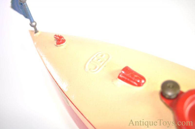 Jouets de Paris JEP "Ruban Bleu No. 1" 915-1 Tin Hand Painted Mechanical French Windup Speed Boat with Box <FONT COLOR="ff000 ">*SOLD*</font> - Image 7