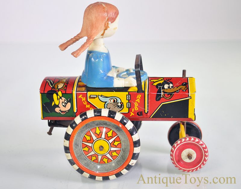 Marx Lithographed Tin Windup “Dottie the Driver” Walt Disney Mickey Mouse Thumper Rabbit Wacky Jeep <FONT COLOR="ff000 ">*SOLD*</font> - Image 9