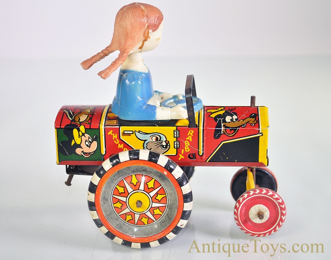 Marx Lithographed Tin Windup “Dottie the Driver” Walt Disney