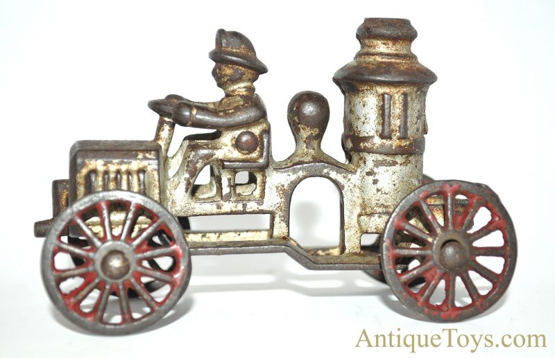 Hubley ca. 1910 Small Silver Cast Iron Fire Engine Pumper Truck <FONT COLOR="ff000 ">*SOLD*</font> - Image 2