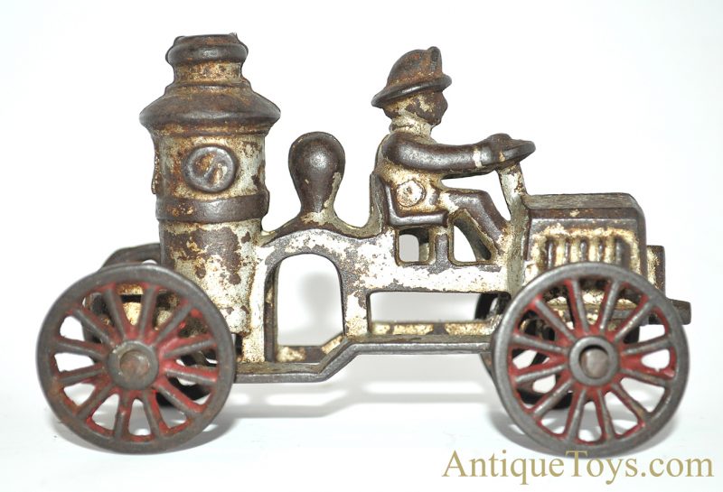 Hubley ca. 1910 Small Silver Cast Iron Fire Engine Pumper Truck <FONT COLOR="ff000 ">*SOLD*</font>