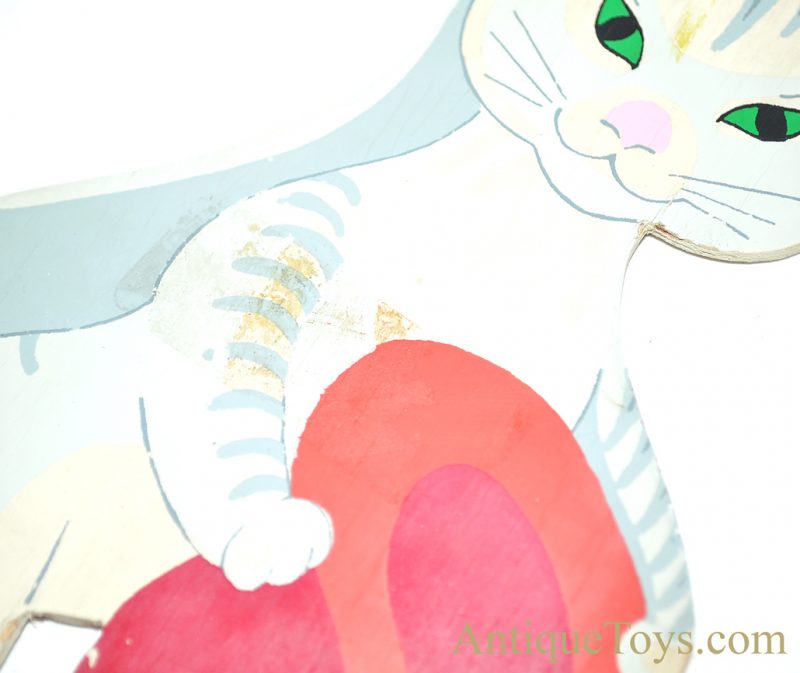 German Folk Art Gestiefelter Kater Puss in Boots Hand Painted Wooden Cut Out Wall Art Decor <FONT COLOR="ff000 ">*SOLD*</font> - Image 6