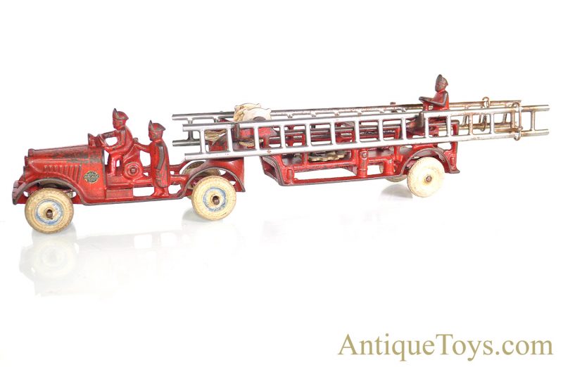 Arcade Rare Large Red Cast Iron Tandem Fire Engine Ladder Truck #1947 <FONT COLOR="ff000 ">*SOLD*</font> - Image 6
