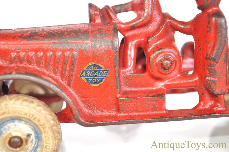 Arcade Rare Large Red Cast Iron Tandem Fire Engine Ladder Truck #1947 <FONT COLOR="ff000 ">*SOLD*</font> - Image 11