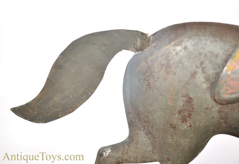 Althof Bergmann ca. 1800’s Tin Pull Toy Horse with Jockey on Belled Platform <FONT COLOR="ff000 ">*SOLD*</font> - Image 5