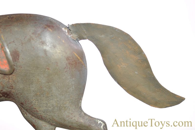 Althof Bergmann ca. 1800’s Tin Pull Toy Horse with Jockey on Belled Platform <FONT COLOR="ff000 ">*SOLD*</font> - Image 8