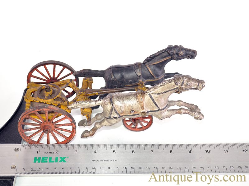 Hubley Rare ca. 1898 Deluxe Large Cast Iron Horse Drawn Tandem Fire Engine Ladder Truck <FONT COLOR="ff000 ">*SOLD*</font> - Image 14
