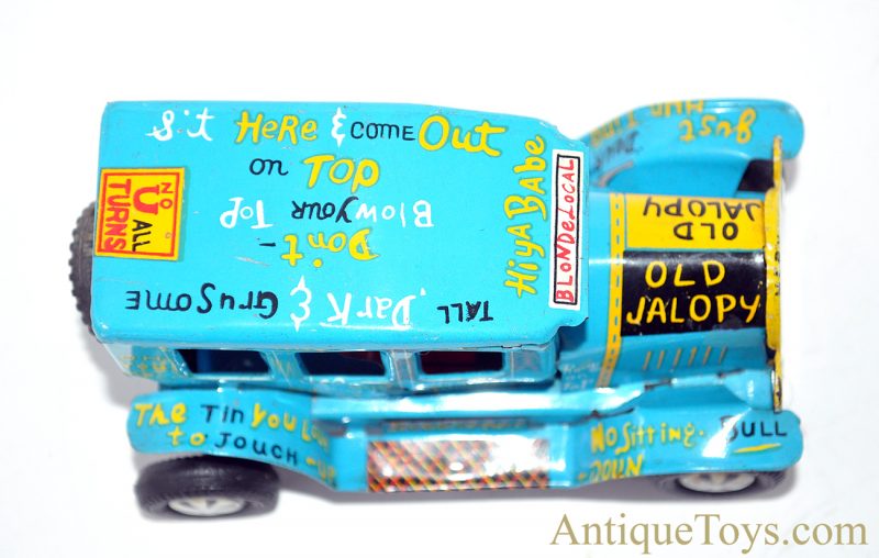 Linemar Marx ca. 1950's Blue "Friction Old Jalopy" Tin Lithographed Friction Car <FONT COLOR="ff000 ">*SOLD*</font> - Image 6
