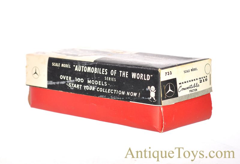 Bandai Mercedes-Benz 219 Convertible Automobiles of the World Series #733 Tin Lithographed Friction Japan Scale Model w/Box <FONT COLOR="ff000 ">*SOLD*</font> - Image 11